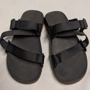 Chaco Lowdown Slide Adustable Strap Sandals In Black Size 9 In Mens